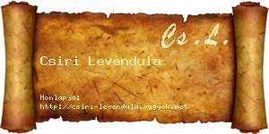 Csiri Levendula névjegykártya